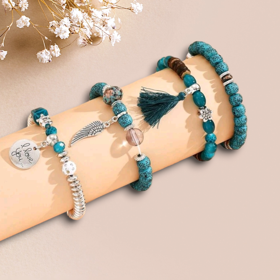 Bracelet Croix Femme Style Bohème - Taille Réglable 17+5 Cm - Résistant à L’eau, Hypoallergénique - Cadeau élégant