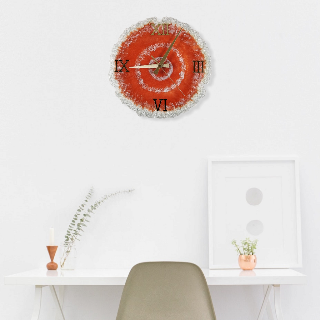 Horloge Silencieuse murale sur toile 60x30 peinture fruits citron
