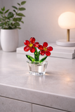 Bouquet Rubis Rouge – Décoration Florale en Verre
