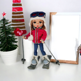 crochet fille avec ski décoration crochet