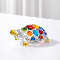 Tortue Décorative en Verre Multicolore