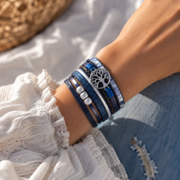 Bracelet Bohème en Cuir avec Symbole Arbre de Vie