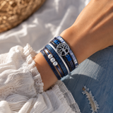 Bracelet Bohème en Cuir avec Symbole Arbre de Vie