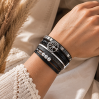 Bracelet Bohème en Cuir avec Symbole Arbre de Vie