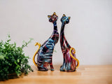 figurine chat multicolore décoration