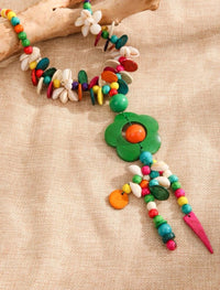 Collier à pendentif aléatoire en perles multicolores - KDEZO