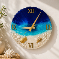 Horloge Silencieuse Océan 35 cm en Epoxy : L'Évasion Marine au Cœur de Votre Intérieur