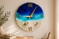 Horloge Silencieuse Océan 35 cm en Epoxy : L'Évasion Marine au Cœur de Votre Intérieur