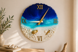 Horloge Silencieuse Océan 35 cm en Epoxy : L'Évasion Marine au Cœur de Votre Intérieur