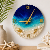 Horloge Silencieuse Océan 35 cm en Epoxy : L'Évasion Marine au Cœur de Votre Intérieur