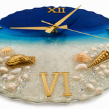 Horloge Silencieuse Océan 35 cm en Epoxy : L'Évasion Marine au Cœur de Votre Intérieur