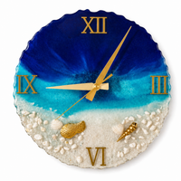 Horloge Silencieuse Océan 35 cm en Epoxy : L'Évasion Marine au Cœur de Votre Intérieur