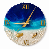 Horloge Silencieuse Océan 35 cm en Epoxy : L'Évasion Marine au Cœur de Votre Intérieur