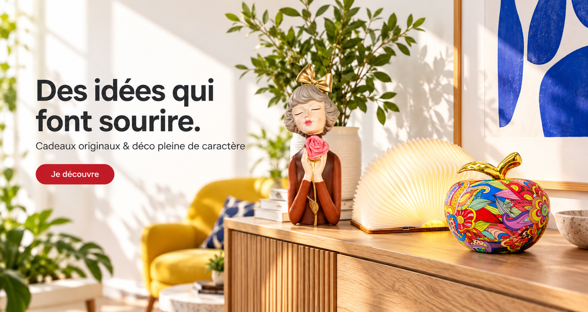 Des idées qui font sourire. Cadeaux originaux et déco pleine de caractère. Découvrir la sélection KDEZO.
