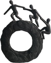 Sculpture Déco Solidarité – Statue Design Moderne Noire en Résine