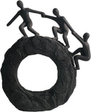Sculpture Déco Solidarité – Statue Design Moderne Noire en Résine