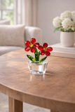 Bouquet Rubis Rouge – Décoration Florale en Verre