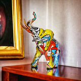 éléphant graffiti multicolore