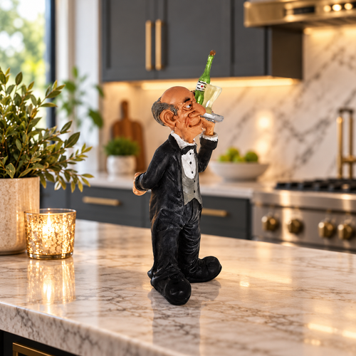 Statue Serveur Humoristique – Déco Cuisine & Bar 18 cm