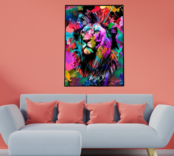 sticker mural lion