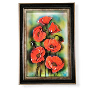 Tableau en relief papier coquelicots - KDEZO