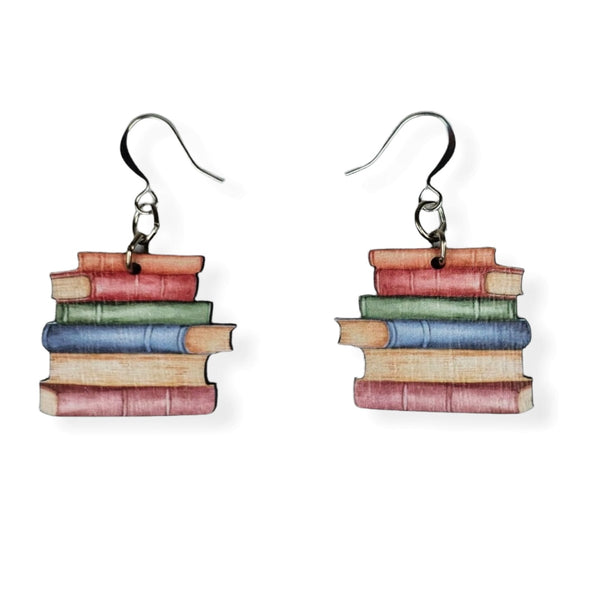 boucles d'oreilles en forme de livres