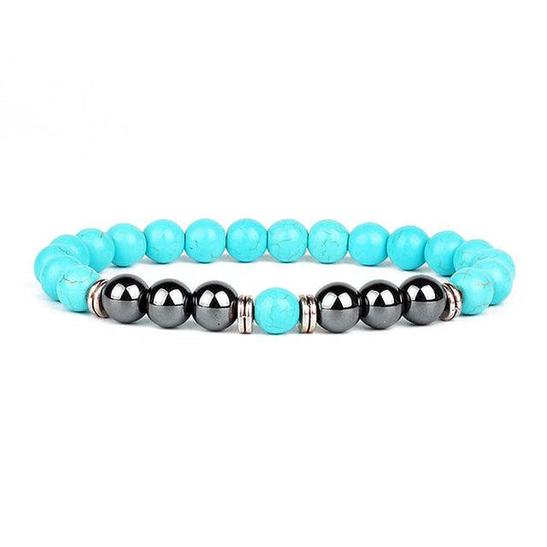 bracelet unisexe en onyx perles