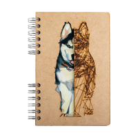 carnet en bois durable loup