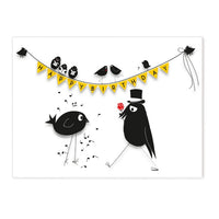 carte anniversaire oiseaux