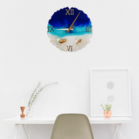 Horloge Silencieuse Océan 35 cm en Epoxy : L'Évasion Marine au Cœur de Votre Intérieur - KDEZO