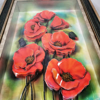 Tableau en relief papier coquelicots - KDEZO