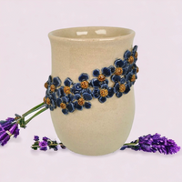 Vase Artisanale en Céramique Fleurs Myosotis - KDEZO